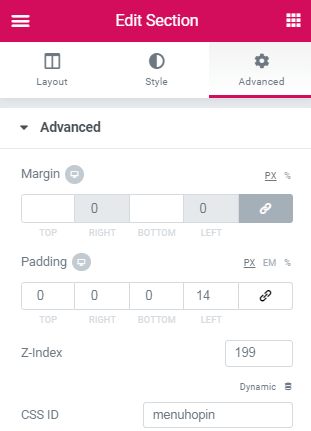 Display Header Anywhere On The Page On Icon Click