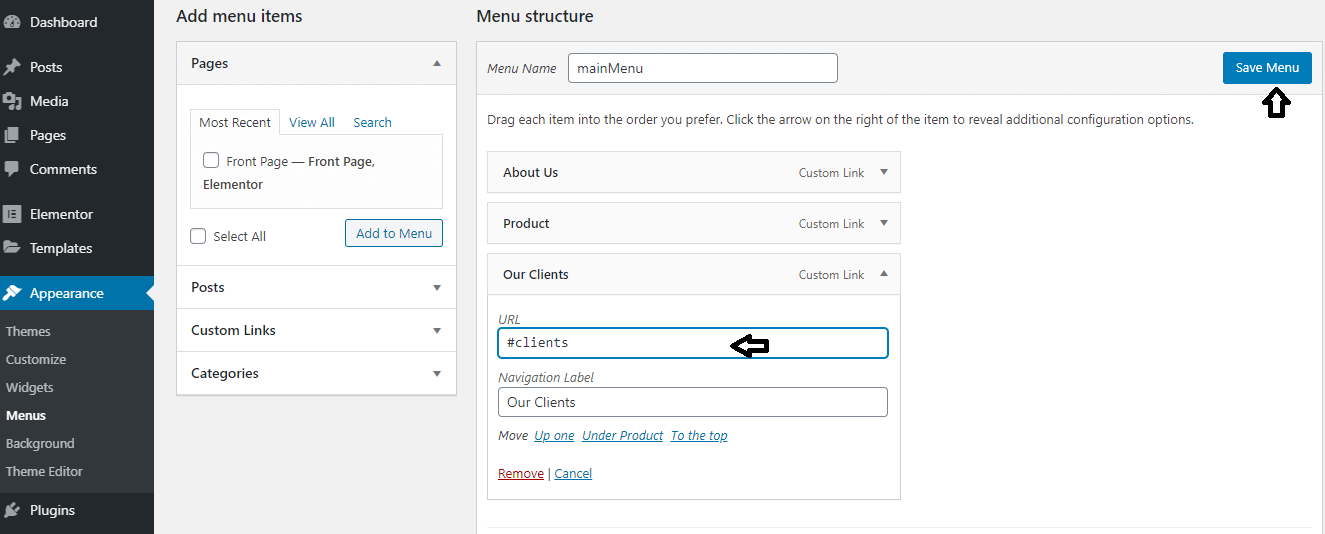 Elementor Menu Anchor : Link to a Section