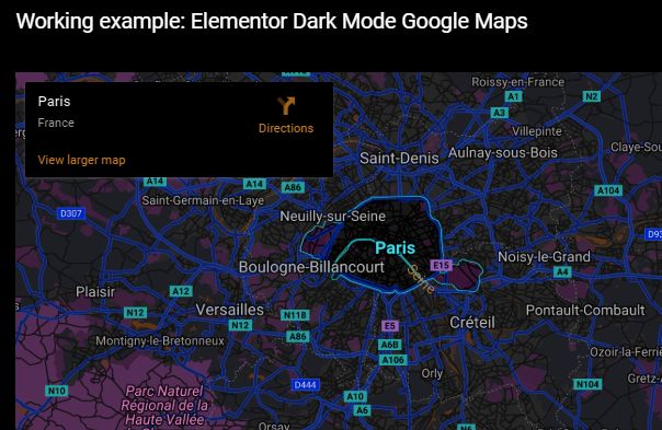 Easy Elementor Dark Mode Google Maps