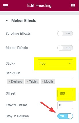 Awesome Elementor Sticky Text Within Column Design 4