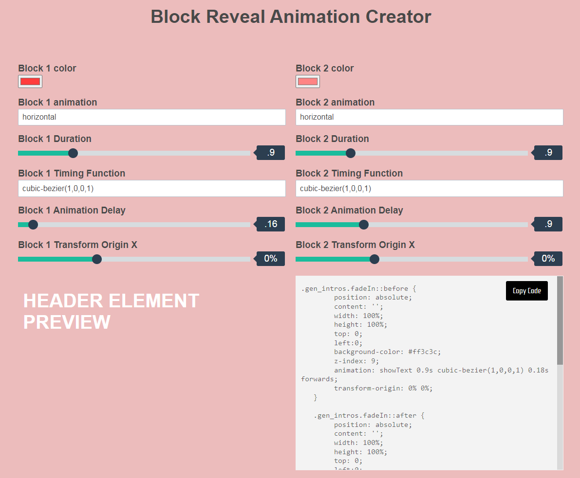 Block Reveal Animation Creator 1