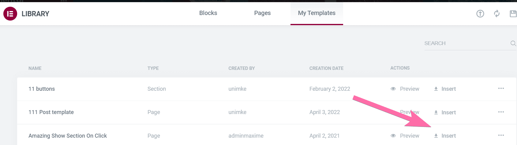 Importing Elementor Templates to your Pages 7